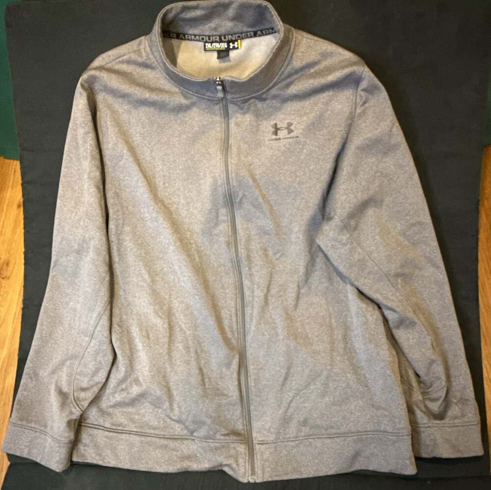 Under Armour Full Zip Jacket Size 2XL Gray UA Storm Fleece Athletic